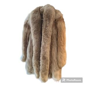 Silver fox fur coat
